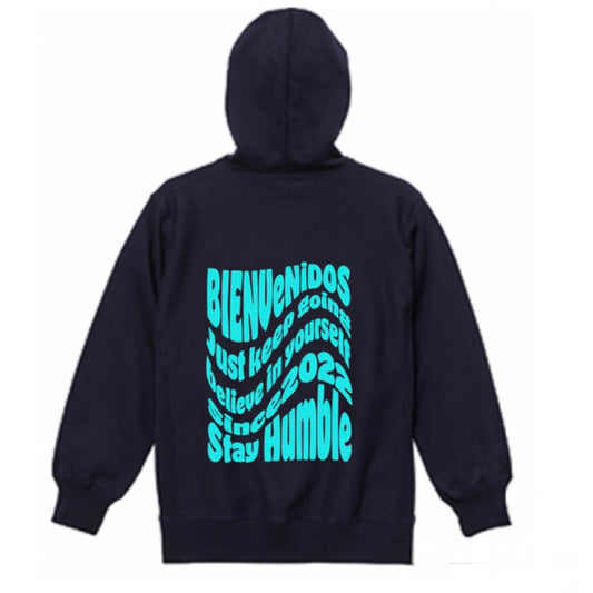 BVヘビーウェイトパーカー (ネイビー x スカイブルー) Abrigada