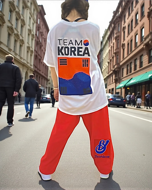 BVライトウェイト スウェットパンツ ブライトレッド バックプリント DETRAS