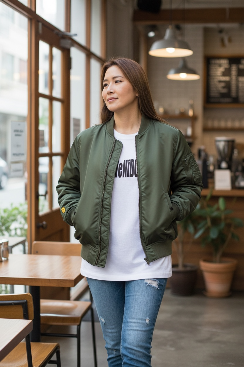 BVノーマルフィット長袖Tシャツ ホワイト ENORME