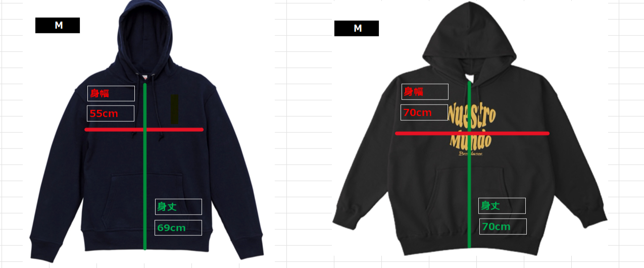 BVヘビーウェイトパーカー （ネイビー x スカイブルー） Abrigada