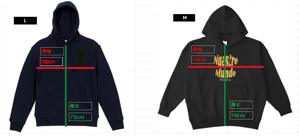 BVヘビーウェイトパーカー （ネイビー x スカイブルー） Abrigada