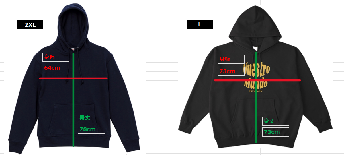 BVヘビーウェイトパーカー （ネイビー x スカイブルー） Abrigada