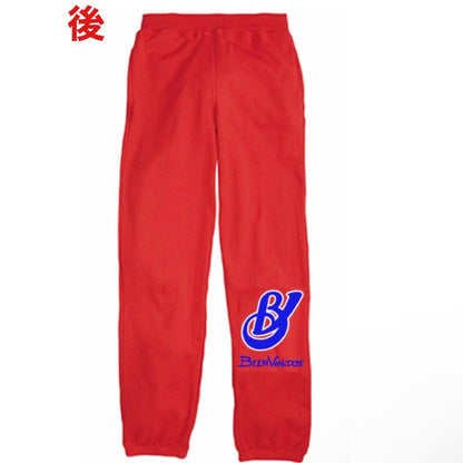 BVライトウェイト　スウェットパンツ　ブライトレッド バックプリント DETRAS