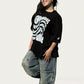 BVビックシルエット半袖Tシャツ ブラック X ホワイト OLA