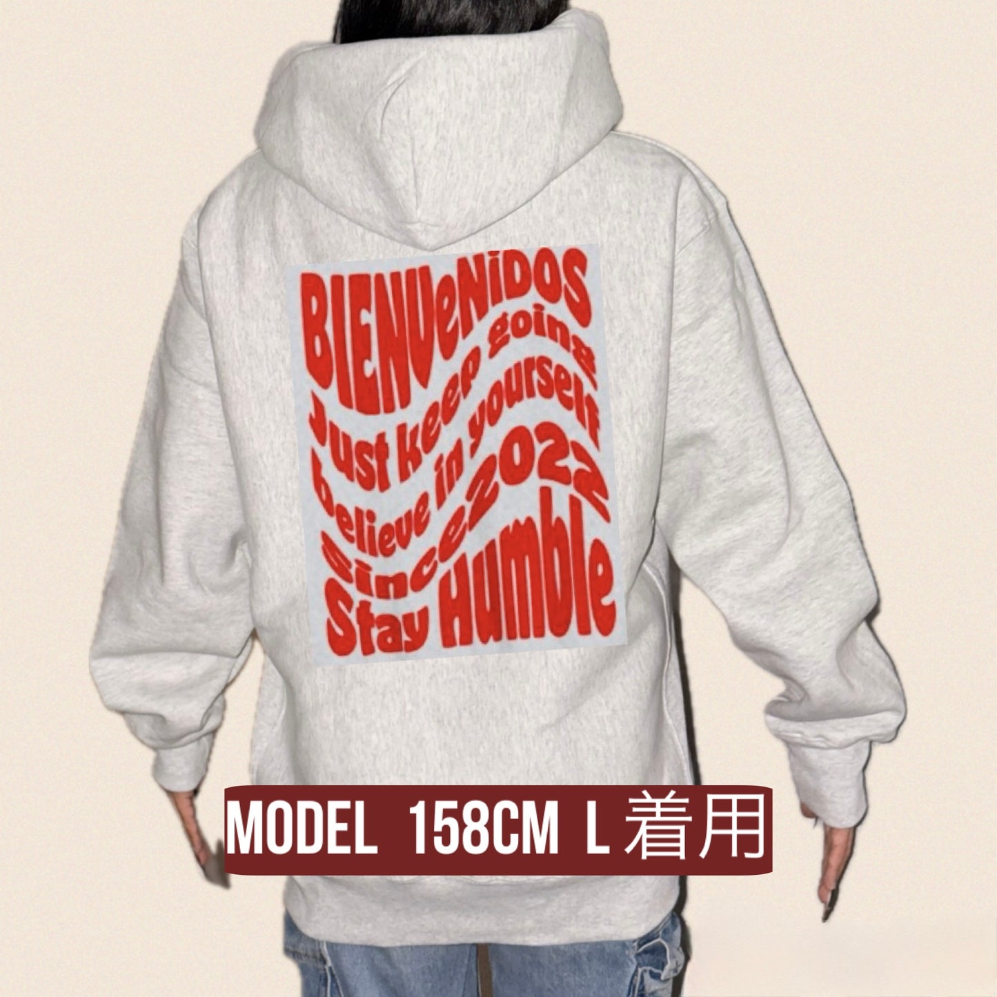 BVヘビーウェイトパーカー (アッシュカラー x レッド) Abrigada