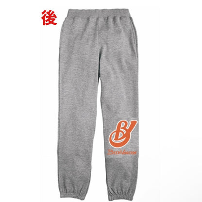 BVライトウェイト　スウェットパンツ　杢グレー バックプリント DETRAS