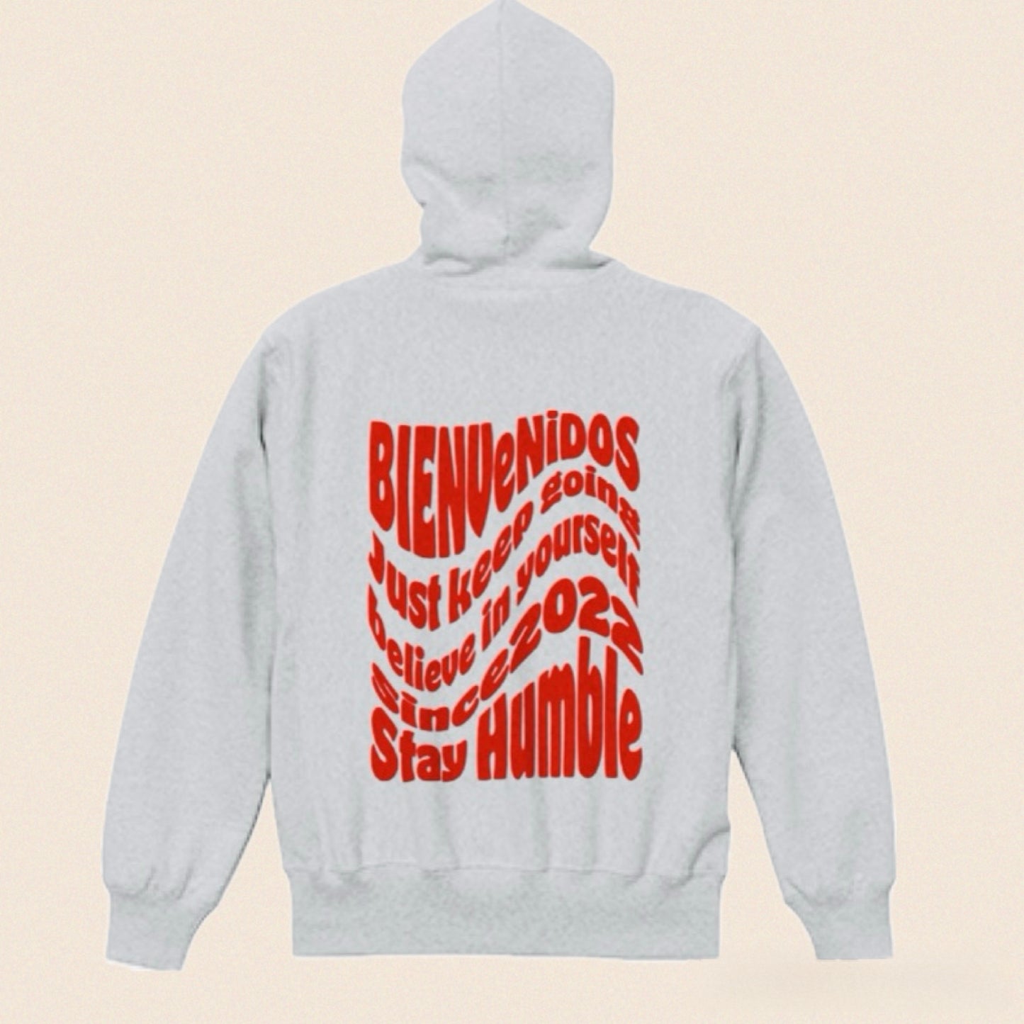 BVヘビーウェイトパーカー (アッシュカラー x レッド) Abrigada