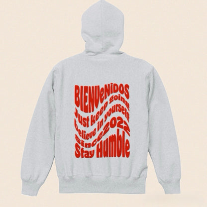 BVヘビーウェイトパーカー (アッシュカラー x レッド) Abrigada