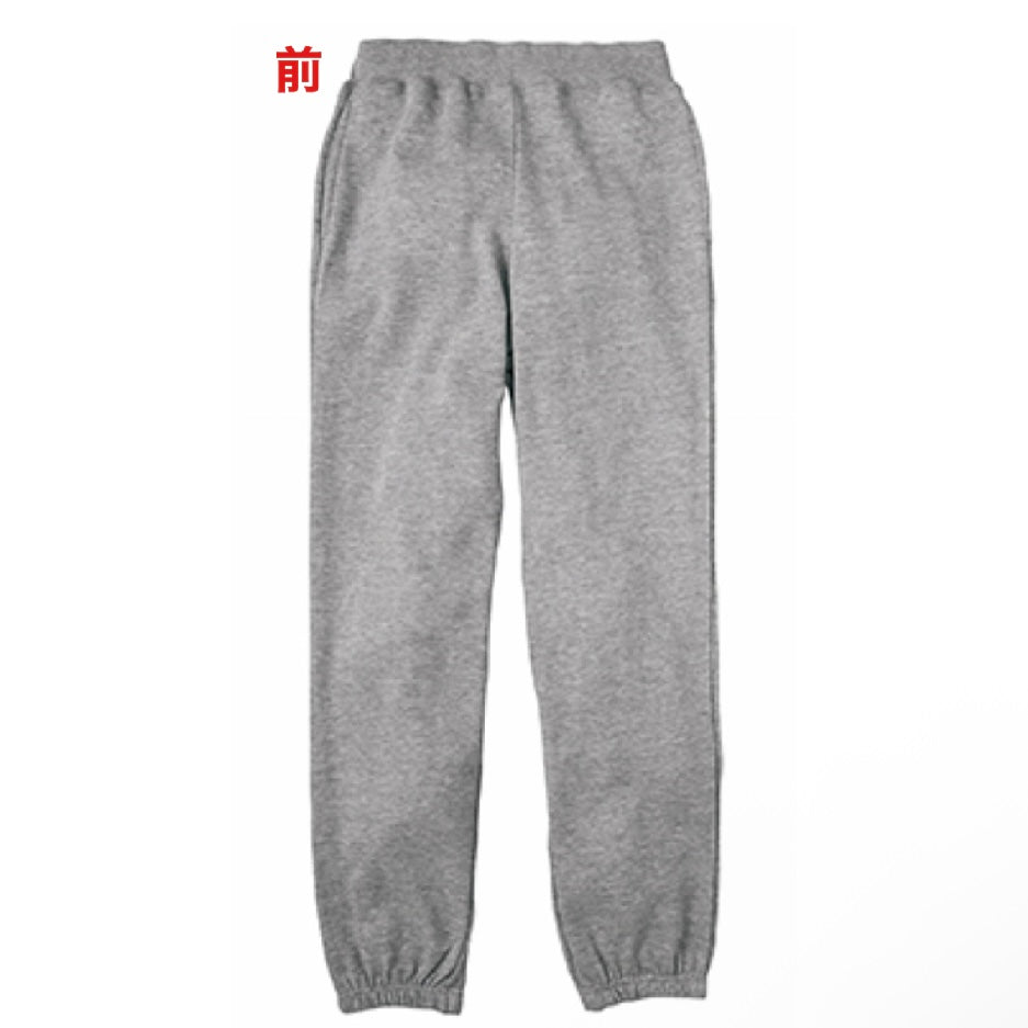 BVライトウェイト　スウェットパンツ　杢グレー バックプリント DETRAS