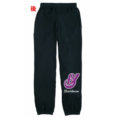 BVライトウェイト　スウェットパンツ　ブラック　バックプリント DETRAS