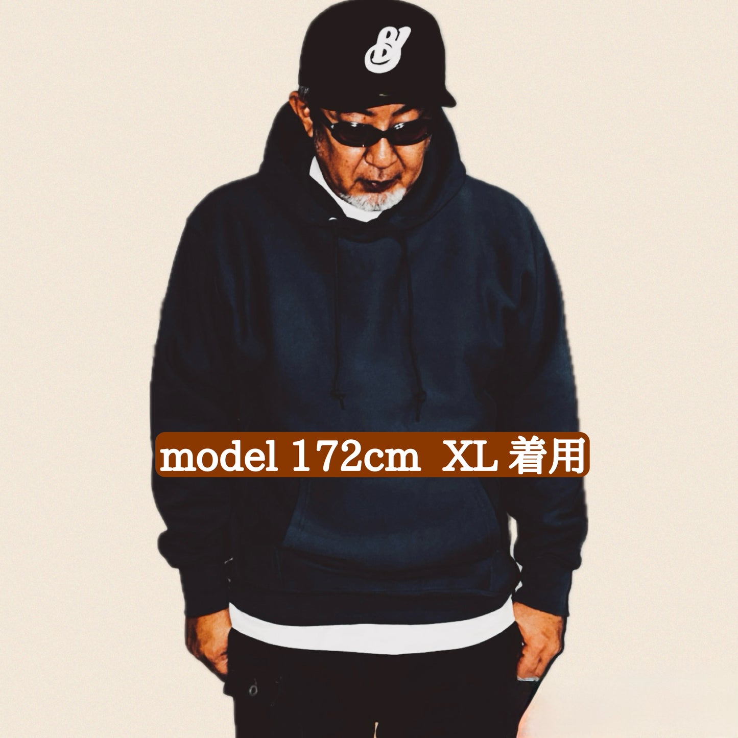 BVヘビーウェイトパーカー （ネイビー x スカイブルー） Abrigada