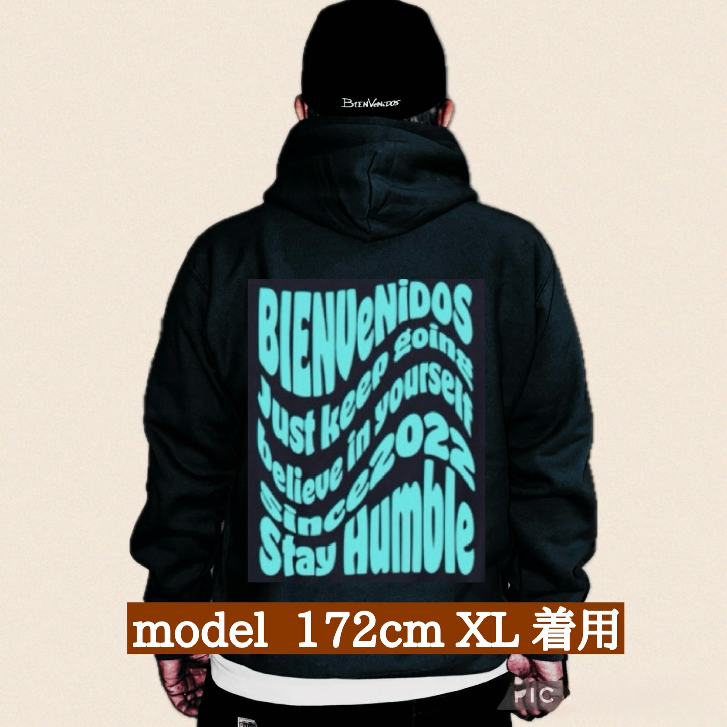 BVヘビーウェイトパーカー （ネイビー x スカイブルー） Abrigada