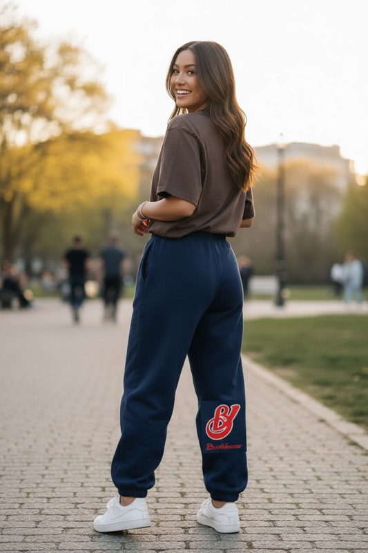 BVライトウェイト　スウェットパンツ　ディープネイビー バックプリント DETRAS