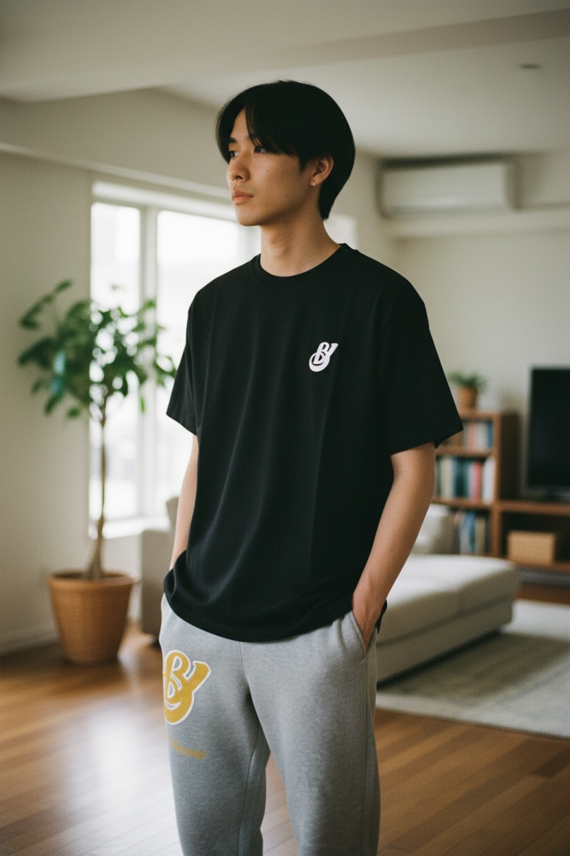 BVビックシルエット半袖Tシャツ　ブラック　BONITA